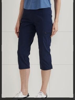 Eddie Bauer First Ascent Guide Pro Midrise Indigo Capri Womens Size 18